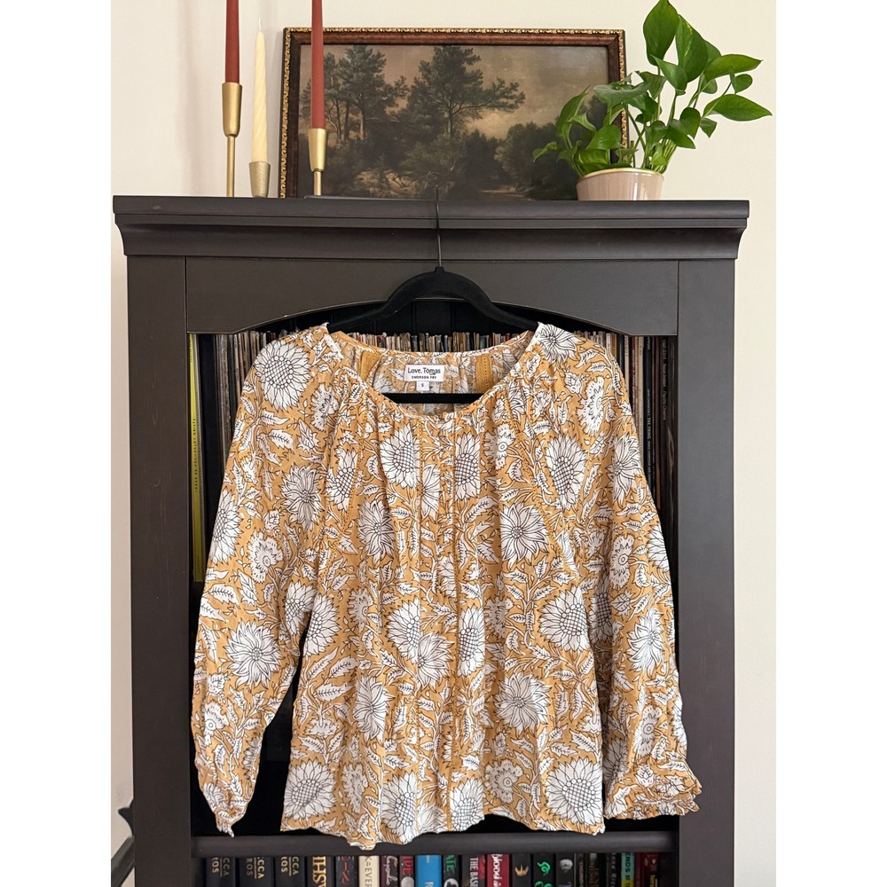 Love, Tomas Emerson Fry Floral Peasant Top Boho Cottagecore Romantic Botanical